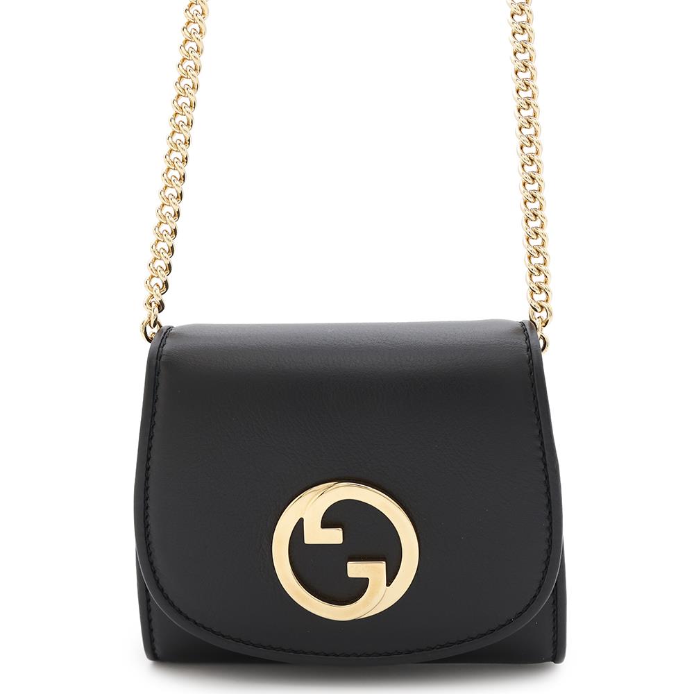 GUCCI ?Blondie Chain Wallet Black725219 Leather