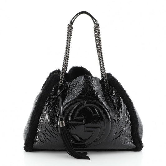 Gucci soho black leather handbag
