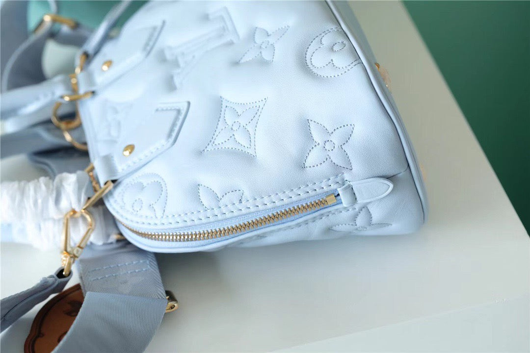 Top Quality Alma BB Bag Handbags,  Shoulder and Cross Body Bags For Women In Bleu Glacier Blue 9.6in/25cm Top Quality M59822