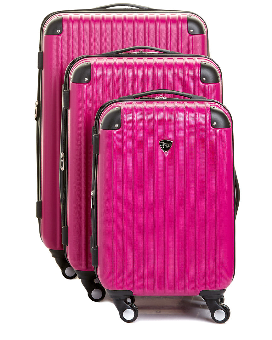Travelers Club Luggage Chicago 3Pc Hardside Expandable Double Spinner Luggage