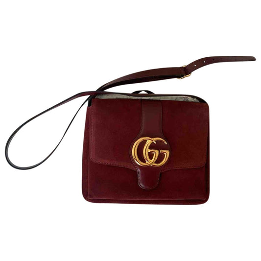 Gucci arli burgundy suede handbag
