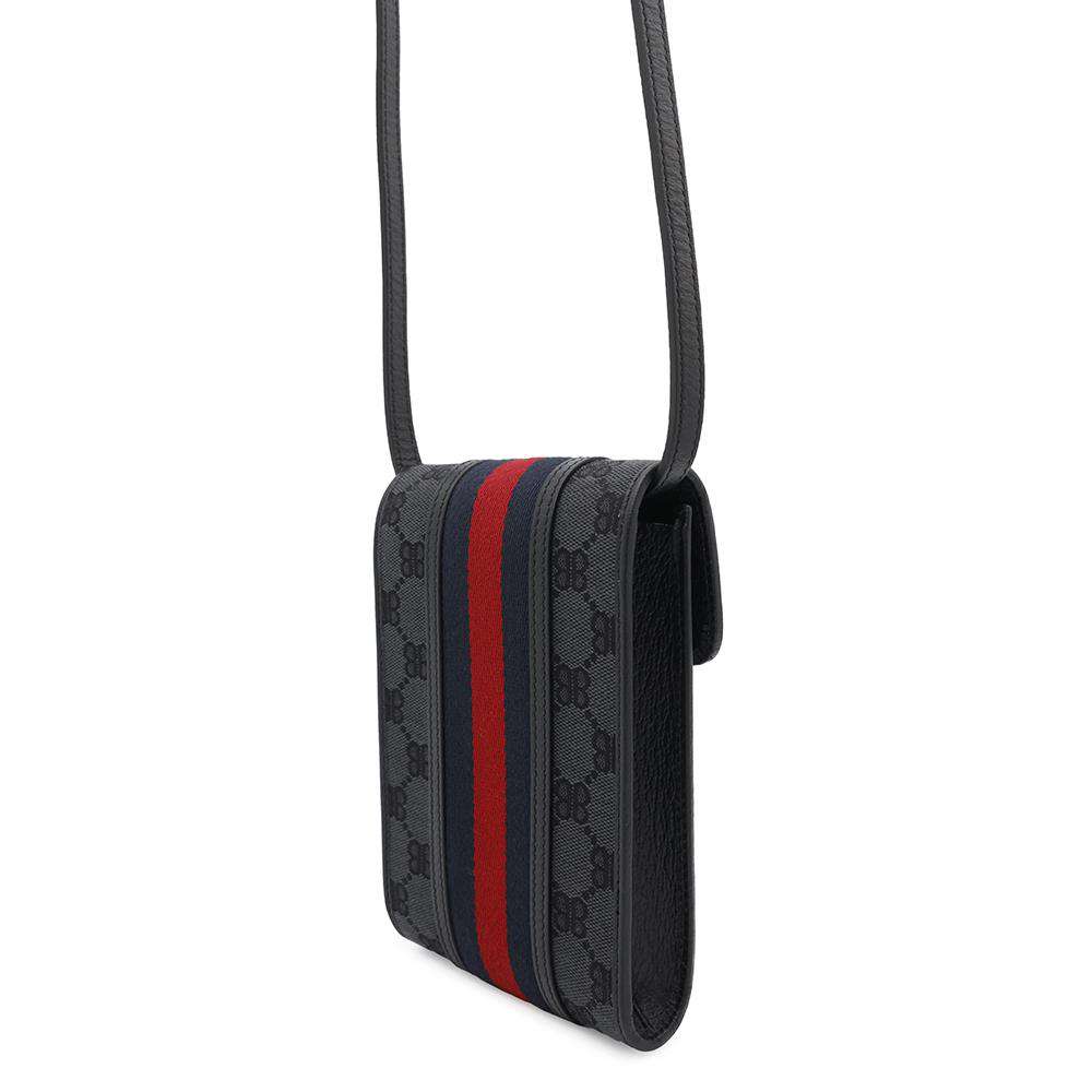 BALENCIAGA Gucci collaboration The Hacker Project phone pouch Black680130 Canvas Leather