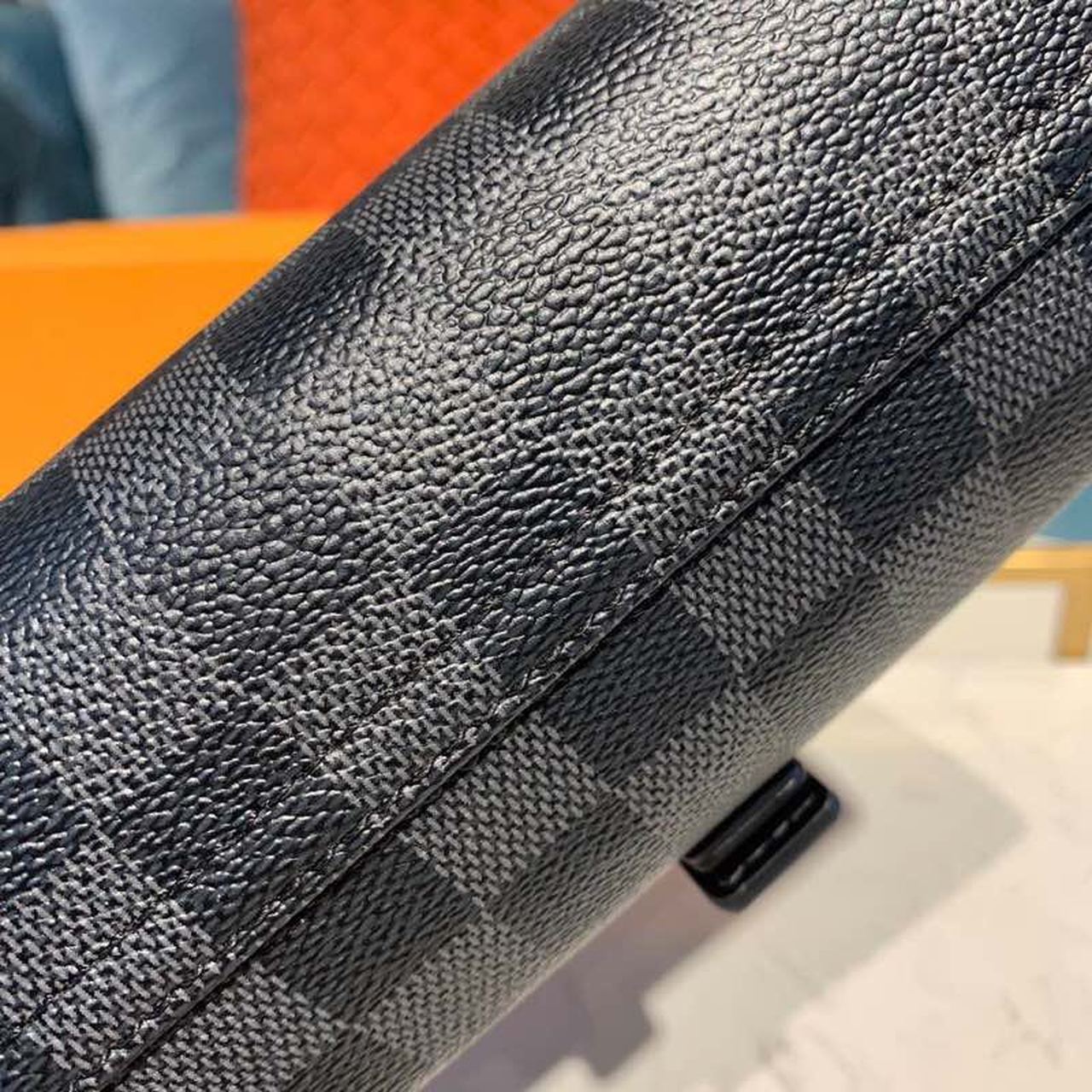 Top Quality 3 Watch Case Damier Graphite Canvas For Men, Bags, Travel Bags 7.9in/20cm Top Quality N41137