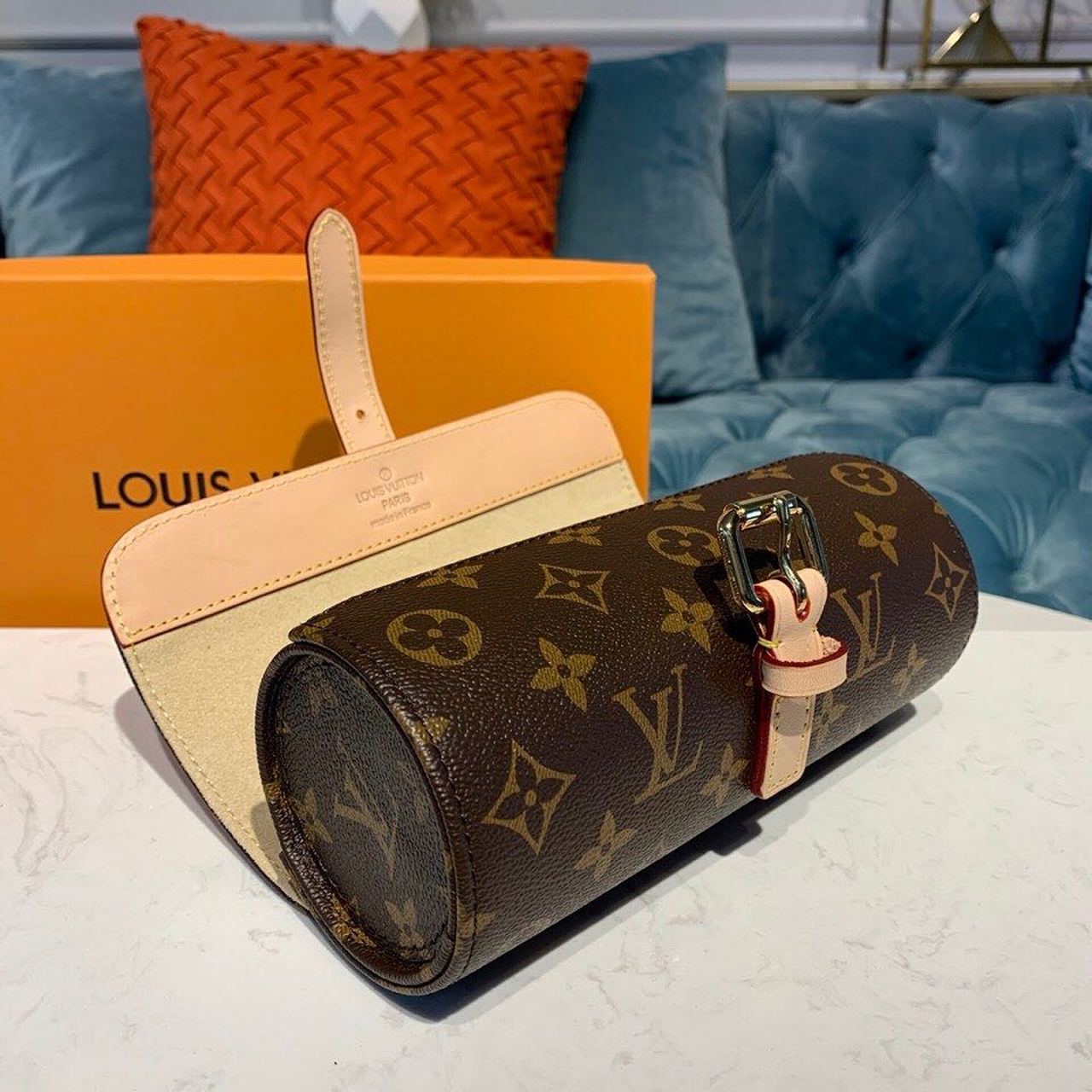 Top Quality 3 Watch Case Monogram Canvas For Women, Travel Bags 7.9in/20cm Top Quality  M47530