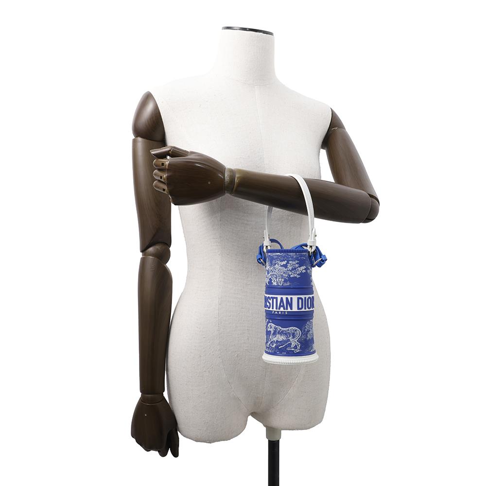 Dior ?Toile de Jouy bottle holder BlueS6205OGTJ Rubber Leather