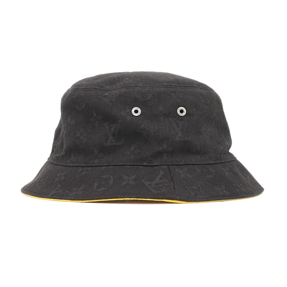 LOUIS VUITTON Hat・MonogramDenim Size 58 Black/YellowM76208 Cotton60% Polyester40%