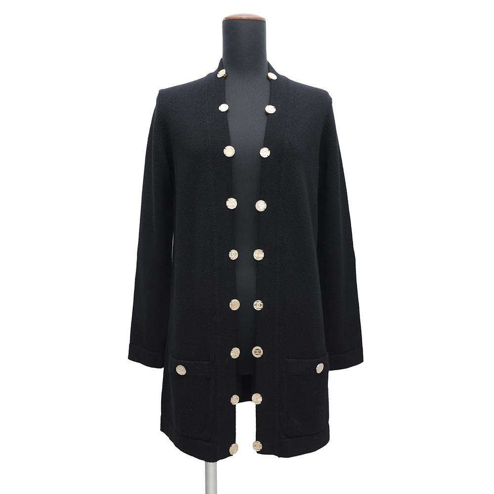 CHANEL Long Knit Cardigan Size 36 BlackP72463 Cashmere100%