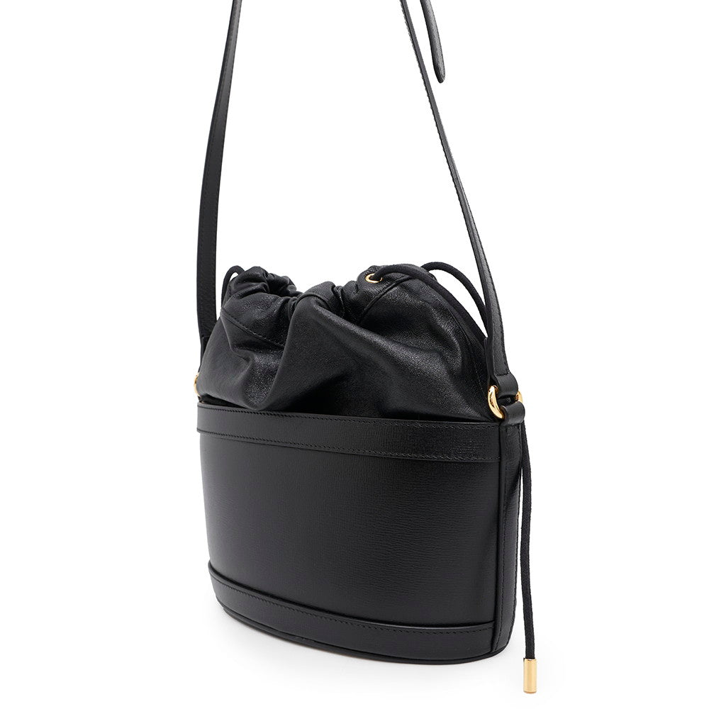 GUCCI ?Horsebit 1955 Bucket Shoulder Bag Black602118 Leather
