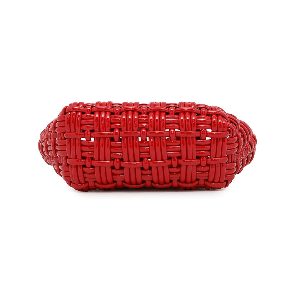 BALENCIAGA Bistro 2WAY Handbag Red678028 Patent Leather Size XXS