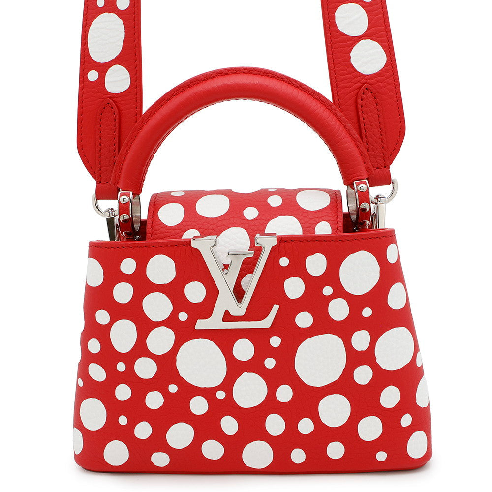 LOUIS VUITTON LV × YK Capucines RedM21692 Calf Leather Infinity Dot Size MINI