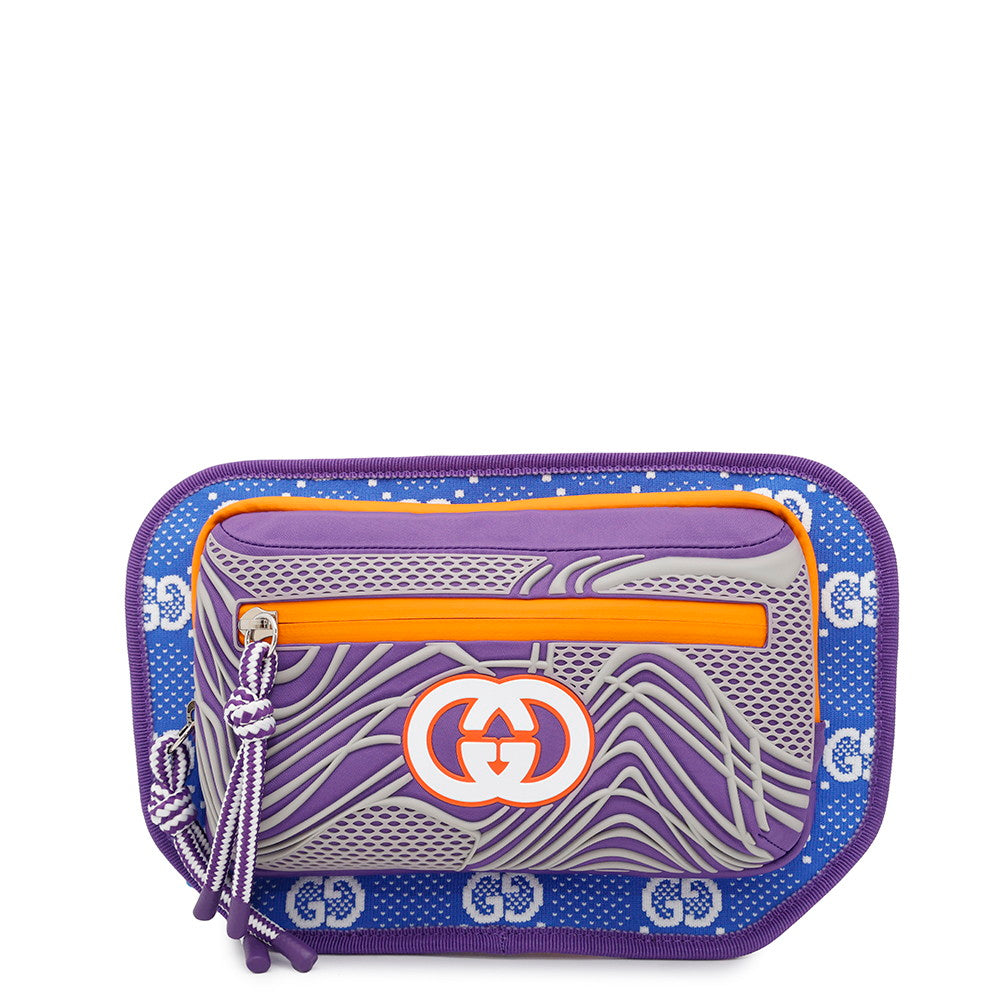 GUCCI ?GG Nylon belt bag Purple/Blue/Orange752102 Nylon Rubber