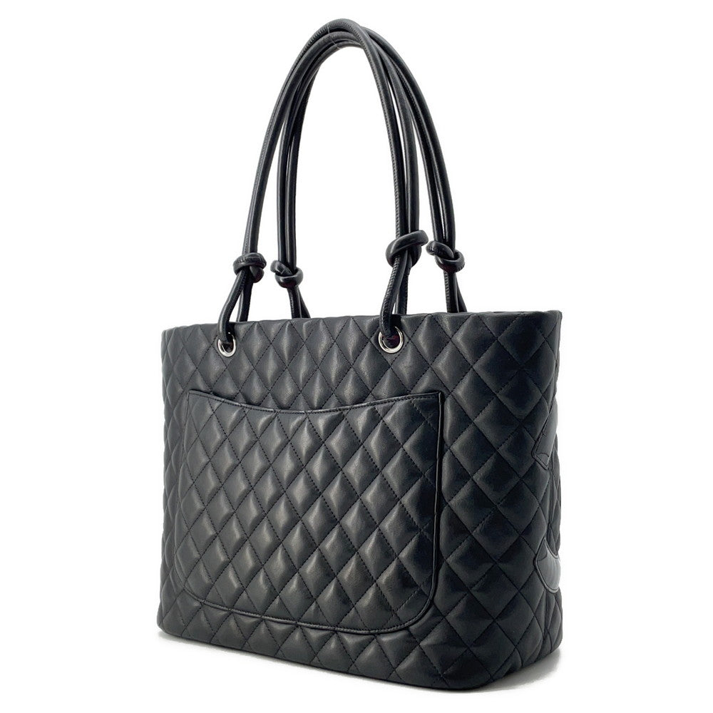 CHANEL Cambon line Tote Bag BlackA25169 Leather Patent Leather Size Large