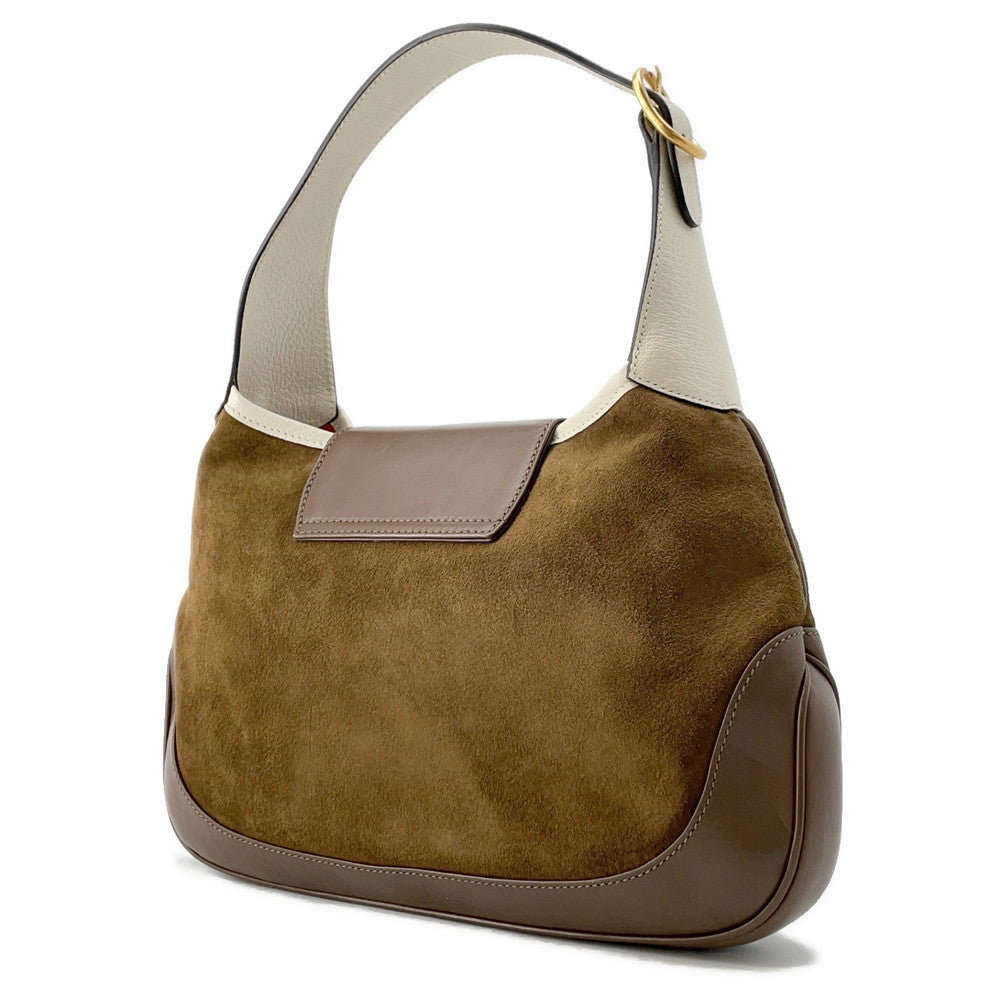GUCCI Jackie   Shoulder Bag Brown Suede leather