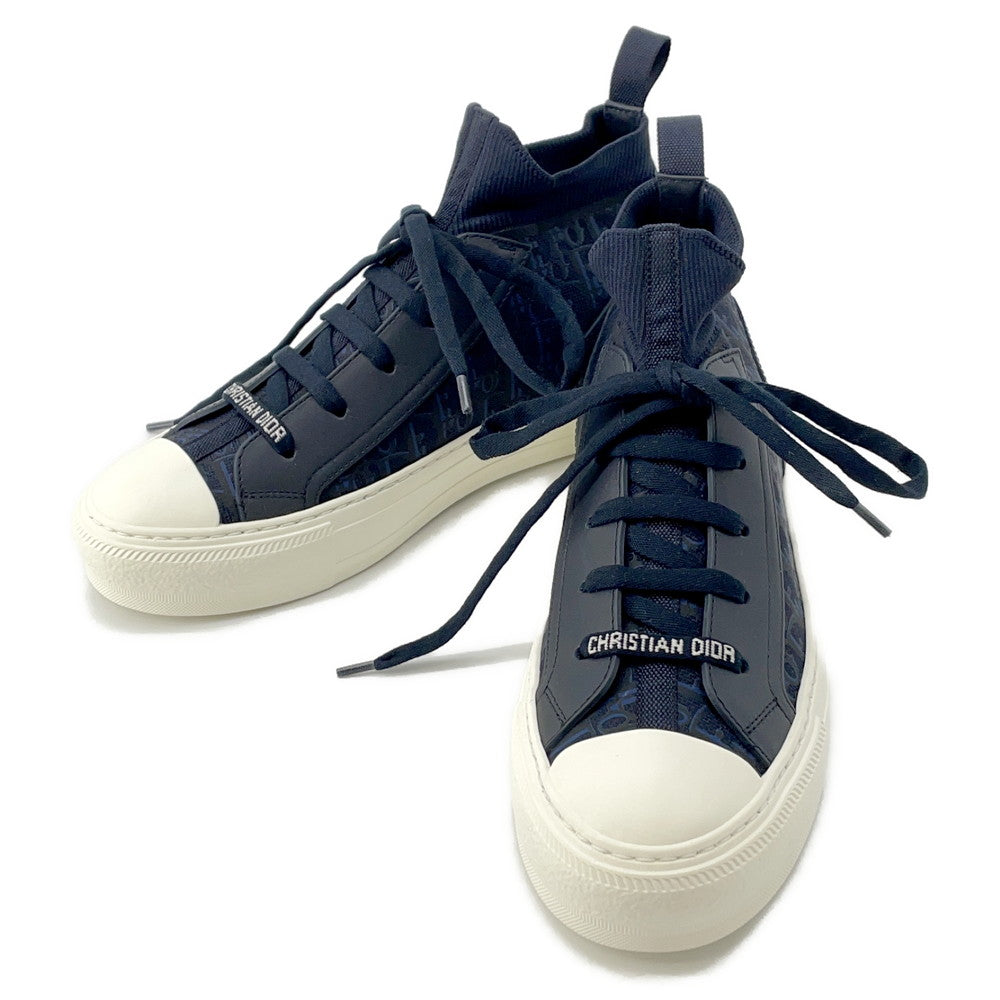Dior ?WALK'N'DIOR Oblique Technical Knit Socks Sneakers NavyKCK233OPK75B365 Fabric Leather Size 36 1/2