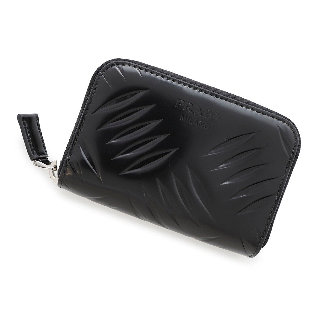 PRADA ?Zip Around Coin purse Black2MM003 Leather