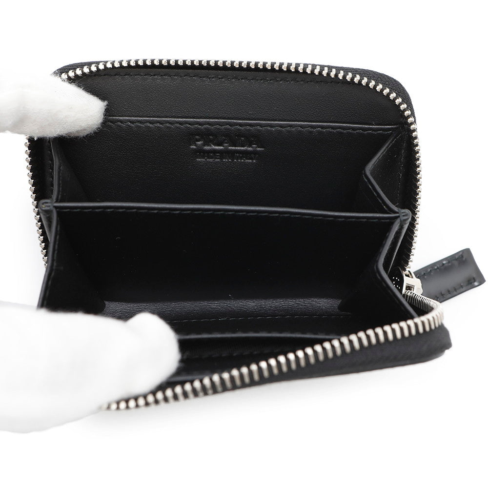 PRADA ?Zip Around Coin purse Black2MM003 Leather