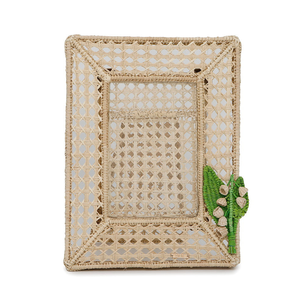 Dior ?Photo frame Beige/Green Rattan Glass