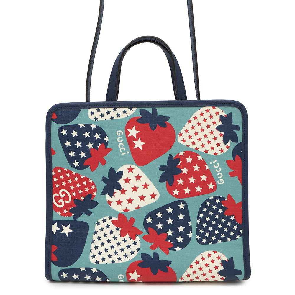 GUCCI ?Children's Higuchi Yuko 2-way tote bag Blue630542 PVC Leather