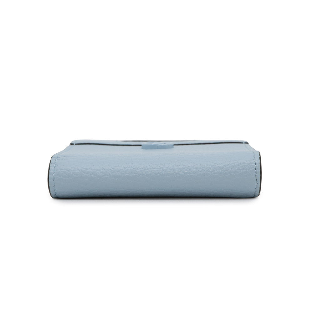 GUCCI ?Double G Compact Chain Wallet Light Blue701074 Leather