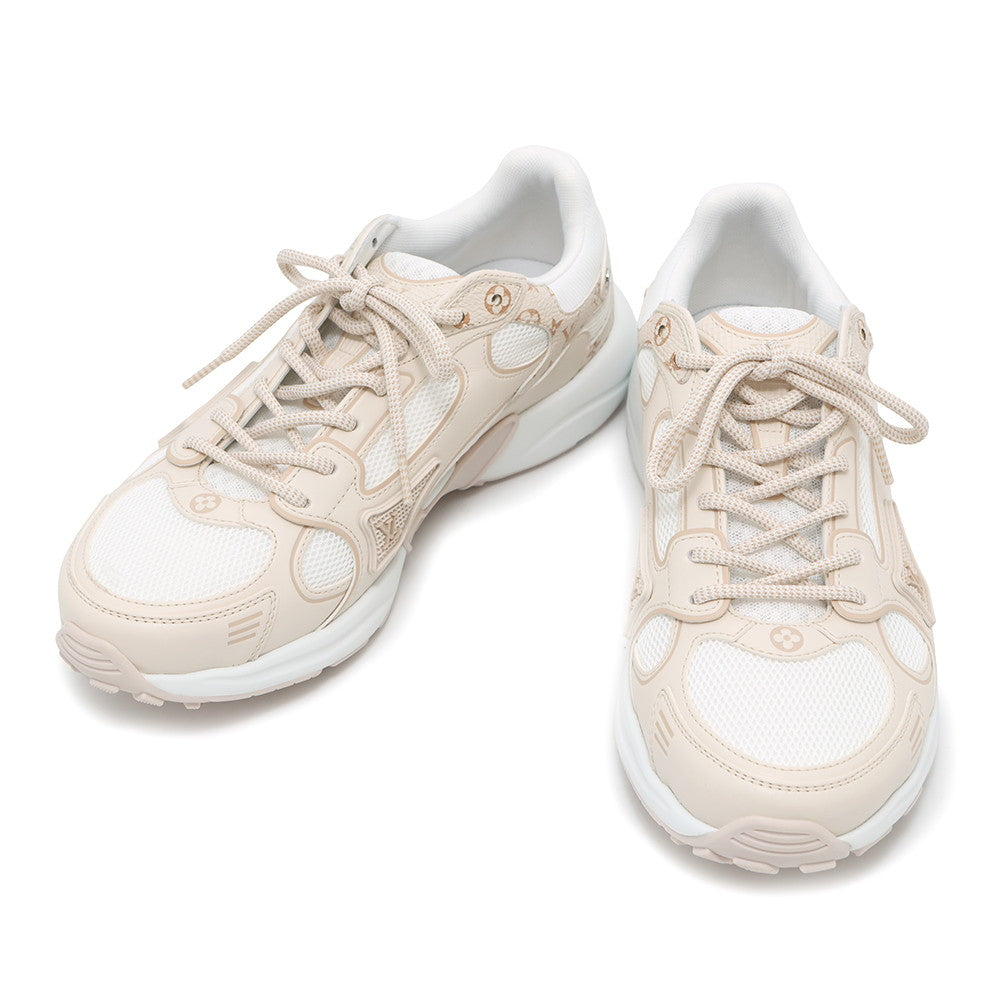 LOUIS VUITTON LV Olympia Sneakers DuneBeige1AHOL3 Patent Leather Monogram Size 37