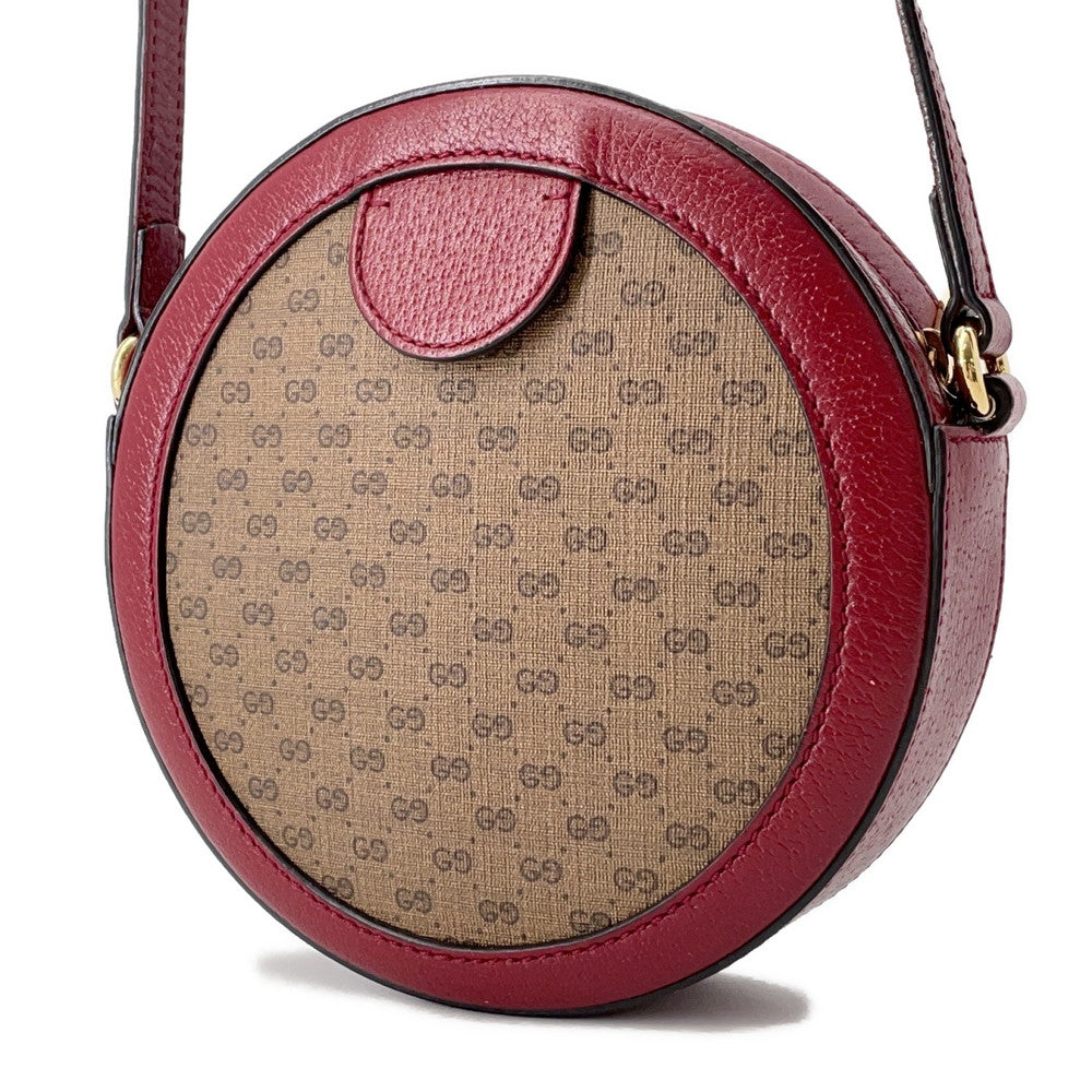 GUCCI ?GG Supreme Round Shoulder Bag Doraemon Collaboration Brown/Red625216 PVC Leather