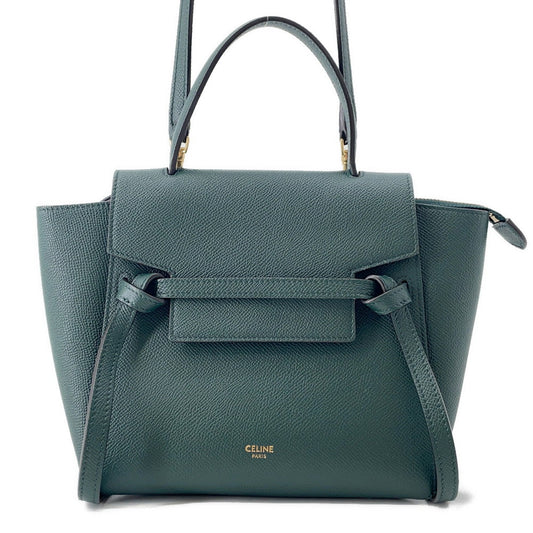CELINE Belt bag Green185003 Leather Size Nano