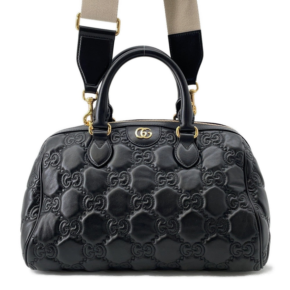 GUCCI ?GGMatelasse 2wayTravel Bag Black702242 Leather