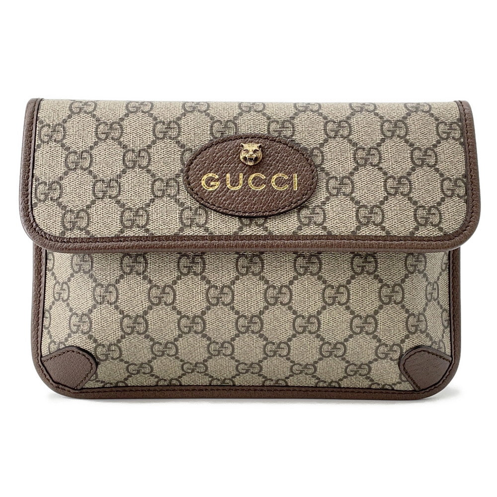GUCCI GG Supreme Neo   Waist Bag Brown493930 PVC Canvas