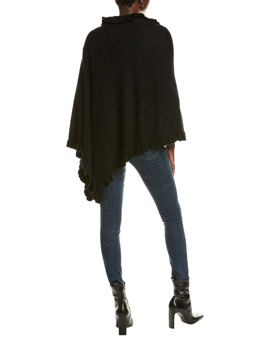 Sofiacashmere Ruffle Trim Wool & Cashmere-Blend Poncho