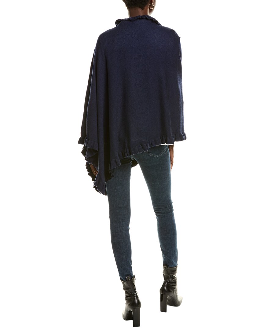 Sofiacashmere Ruffle Trim Wool & Cashmere-Blend Poncho