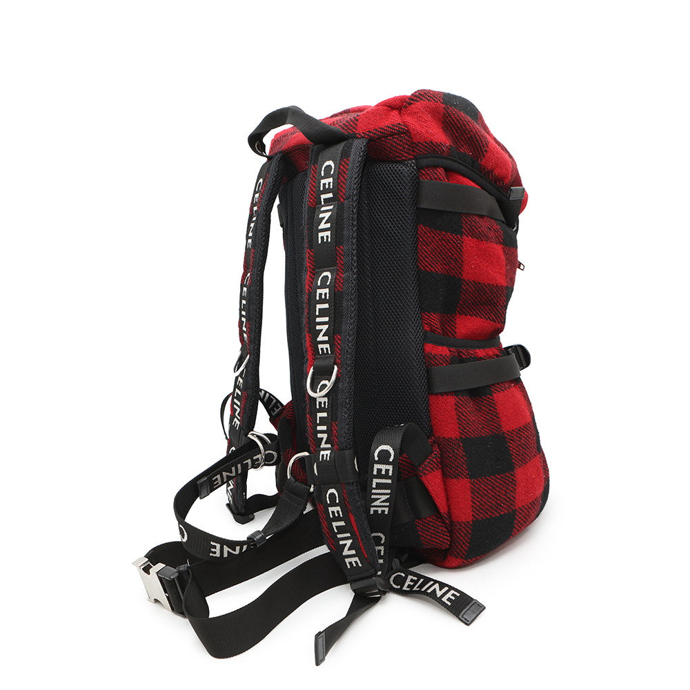 CELINE CELINE Homme by Hedi Slimane Tracking Backpack Red/Black197072 Canvas
