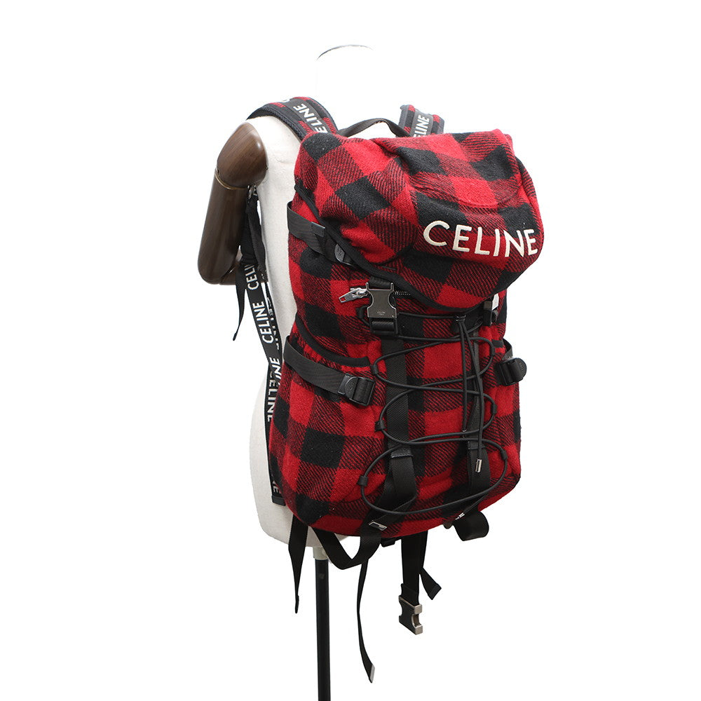 CELINE CELINE Homme by Hedi Slimane Tracking Backpack Red/Black197072 Canvas