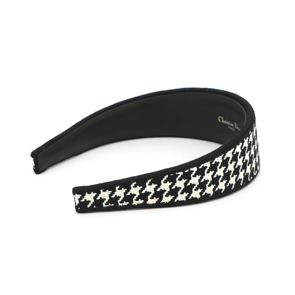 Dior ?Headband Black/White35H8P958X132_C933 Leather Fabric