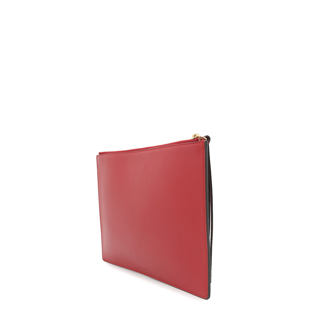 GUCCI ?BOSCO Clutch Bag Beige/Pink/Red506280 GG Supreme Suede Leather