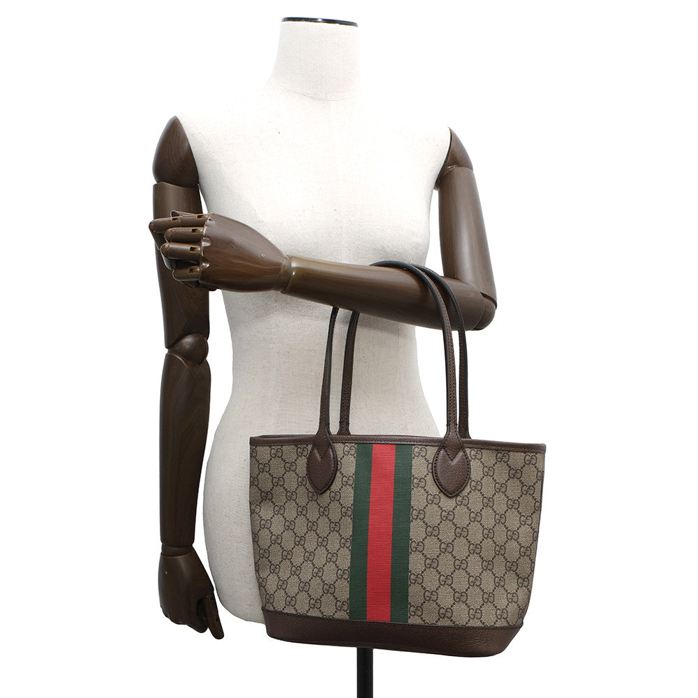 GUCCI ?Ophidia Tote Beige/Brown726762 GG Supreme Leather Size Small