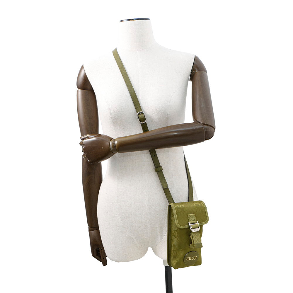 GUCCI ?GUCCI Off the Grid Shoulder Bag Green696018 GGNylon Leather