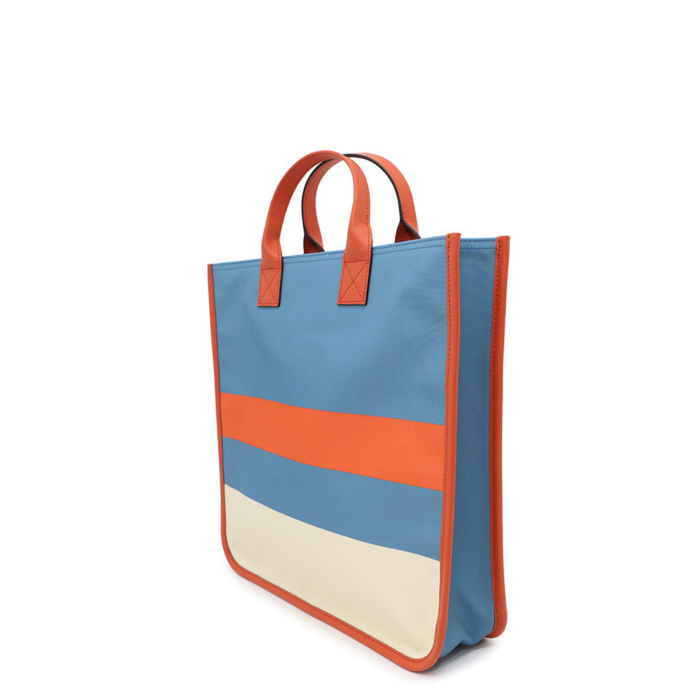 GUCCI ?Interlocking G Tote Bag Blue/Orange/White550763 Leather Nylon