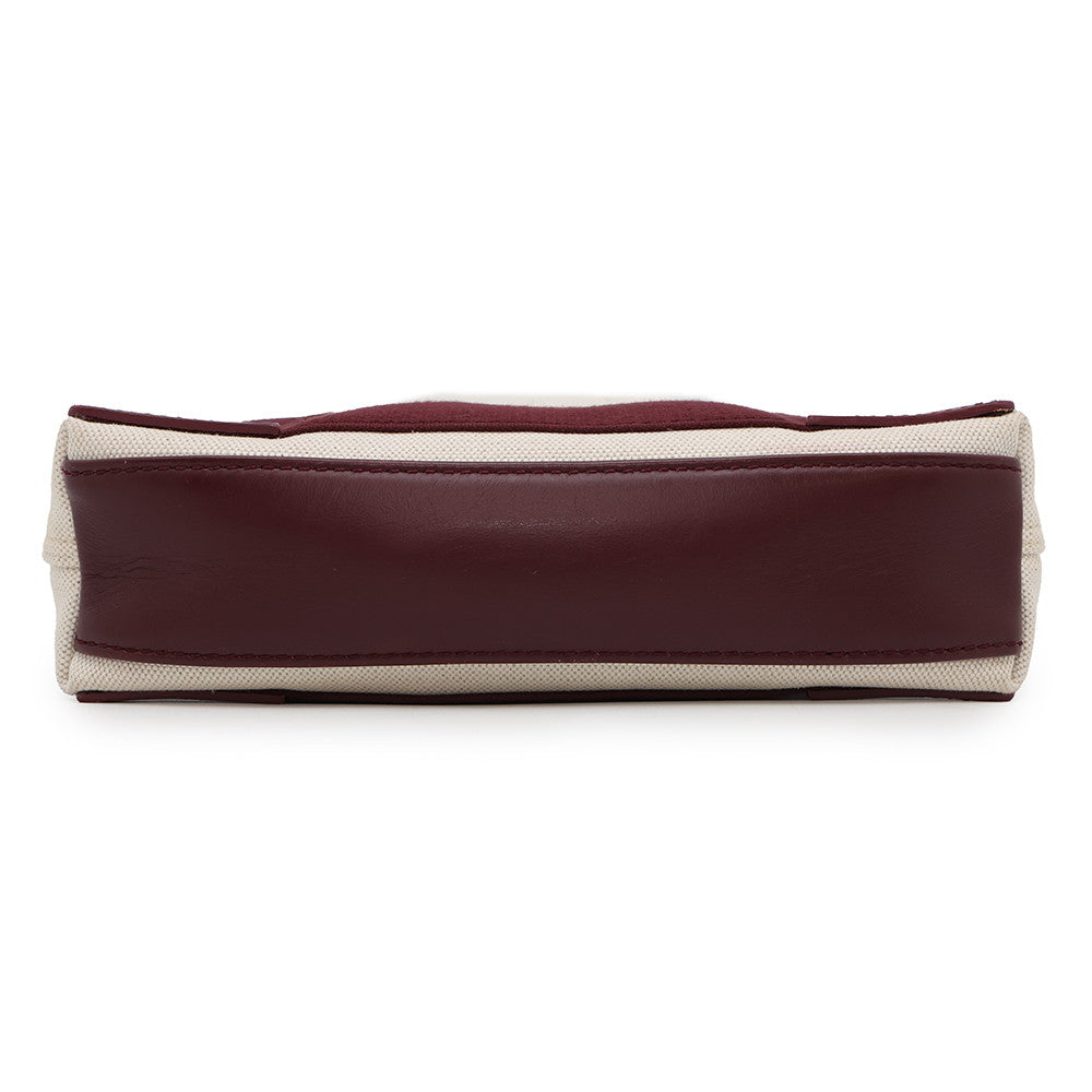 BALENCIAGA NavyCabas Natural/Bordeaux390346 Canvas Leather Size XS