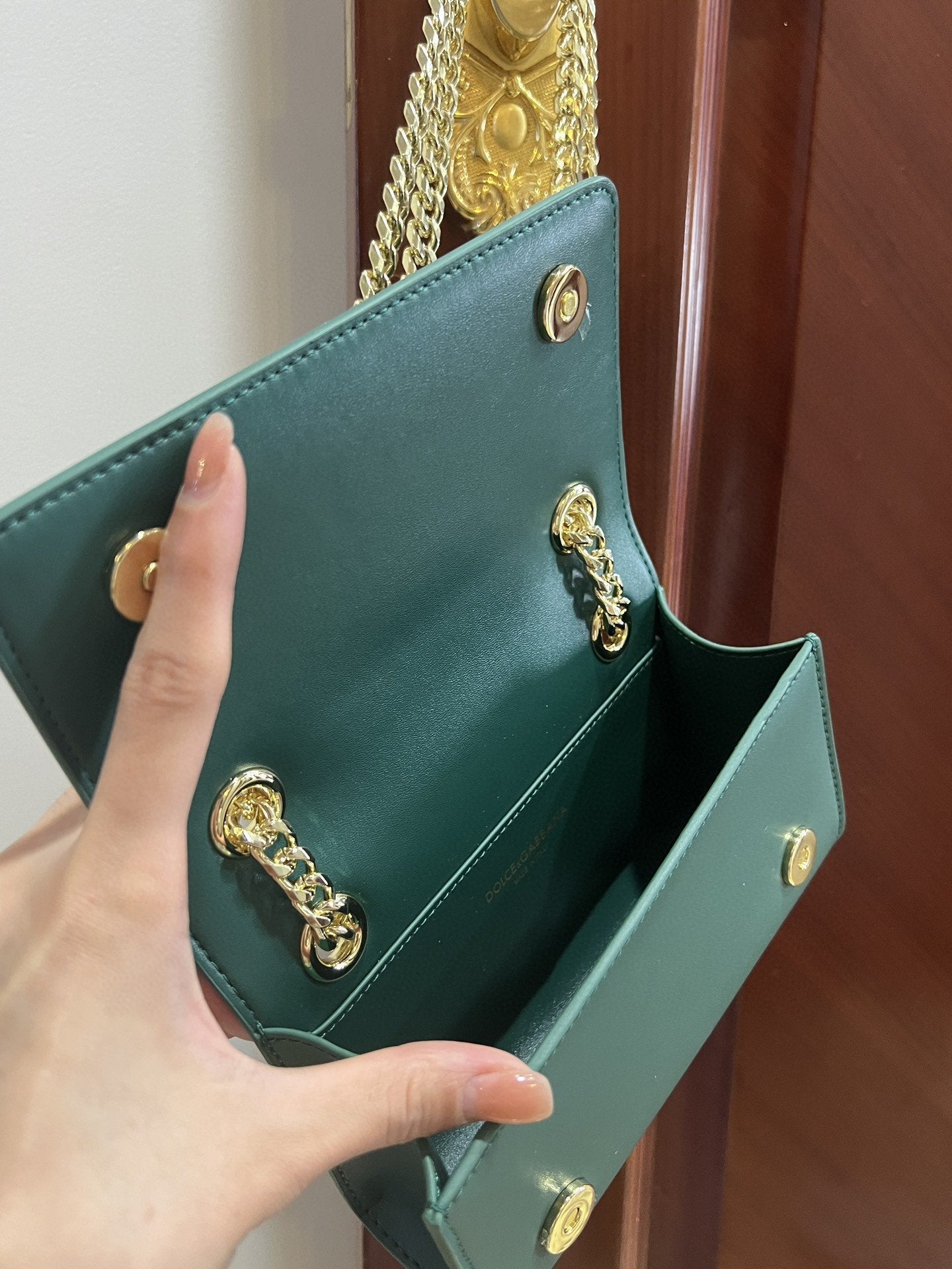 Top Quality Polished 3.5 Phone Bag Green For Women 7.3in/19cm Top Quality