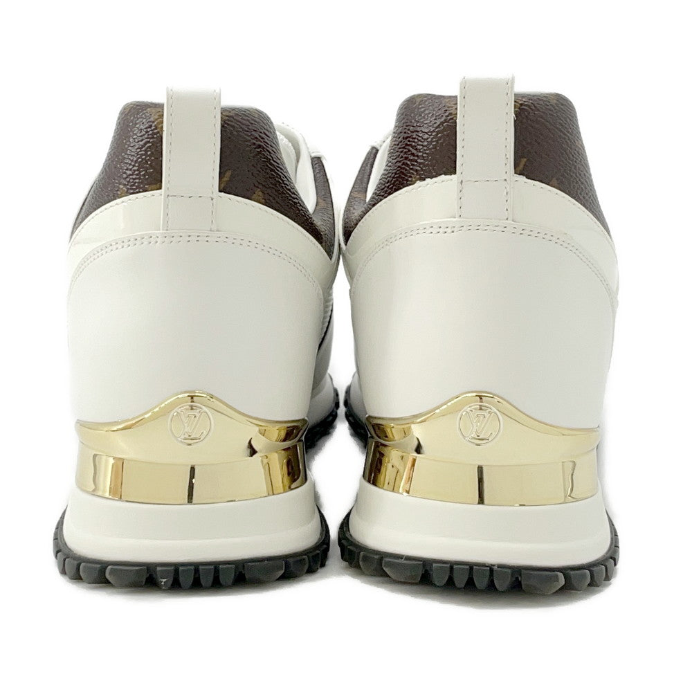 LOUIS VUITTON Run Away・Sneakers White1A4XNO Calf Leather Monogram Size 39 1/2