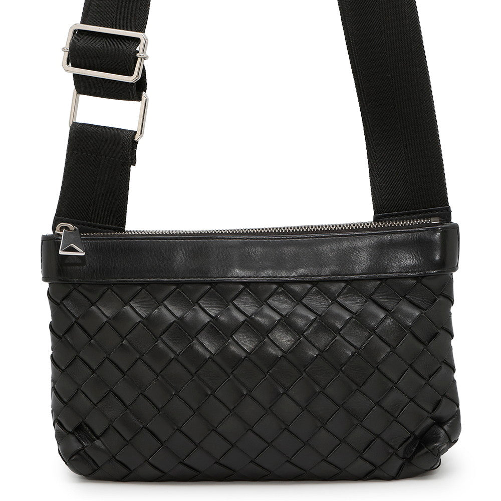 Bottega Veneta INTRECCIATO Duo Shoulder Bag Black651938 Leather