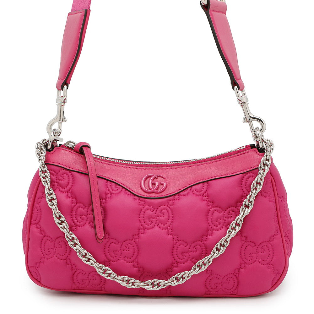 GUCCI ?GGMatelasse 2WAY Shoulder Bag Pink735049 Nylon Leather