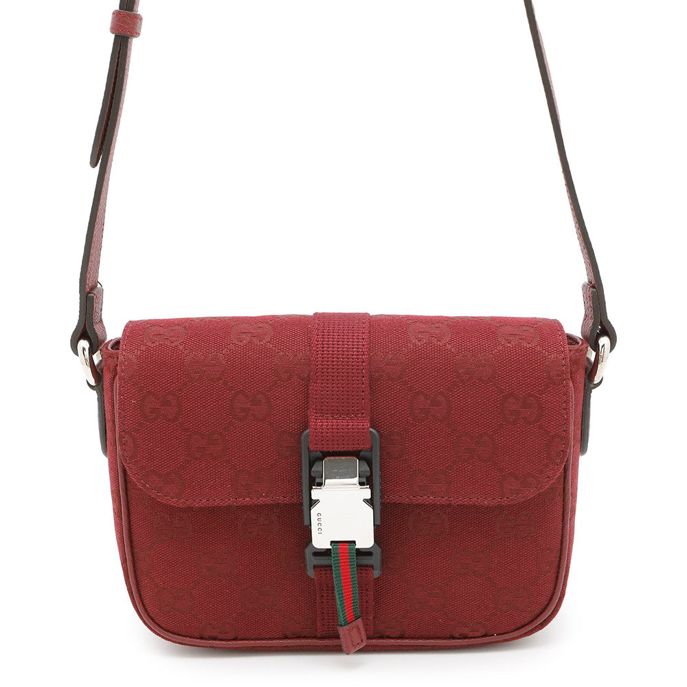 GUCCI ?GG Canvas Shoulder Bag Rosso Ancora802100 Canvas Leather