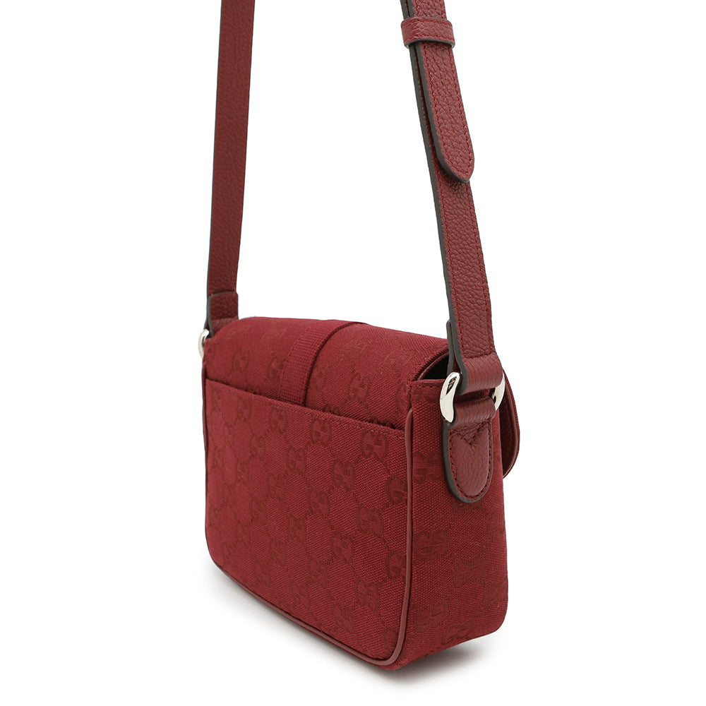 GUCCI ?GG Canvas Shoulder Bag Rosso Ancora802100 Canvas Leather