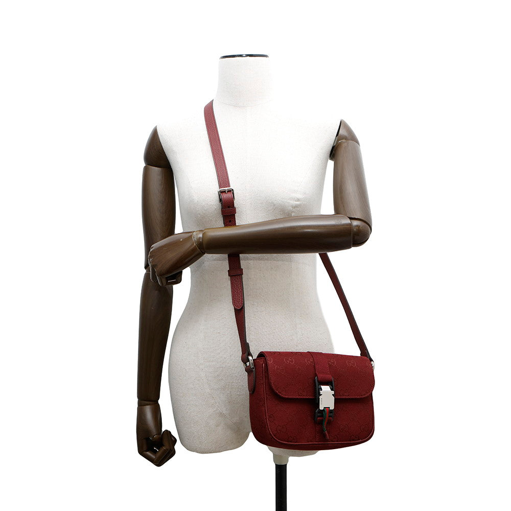 GUCCI ?GG Canvas Shoulder Bag Rosso Ancora802100 Canvas Leather