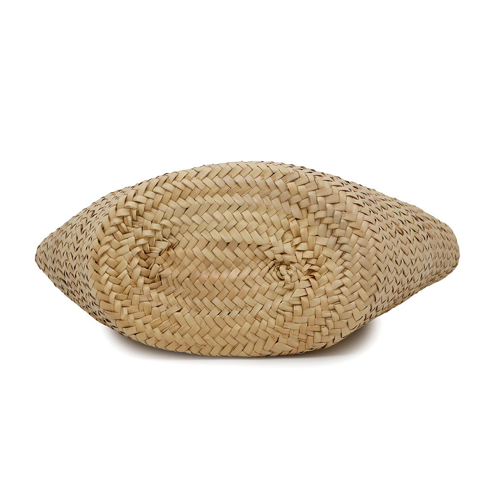 PRADA ?Woven Palm Basket Bag Natural/White1BG314 Straw Leather