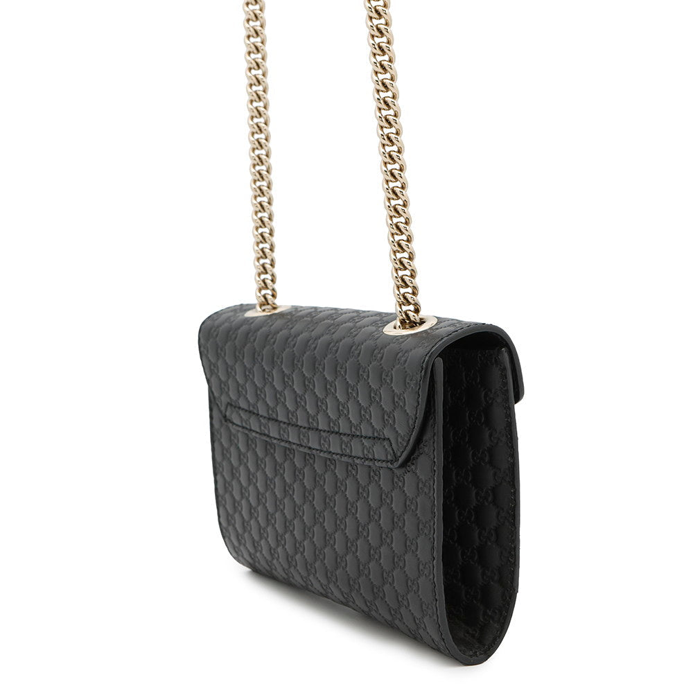 GUCCI ?Emily MicroGuccissima Chainshoulder Bag Black449636 Leather