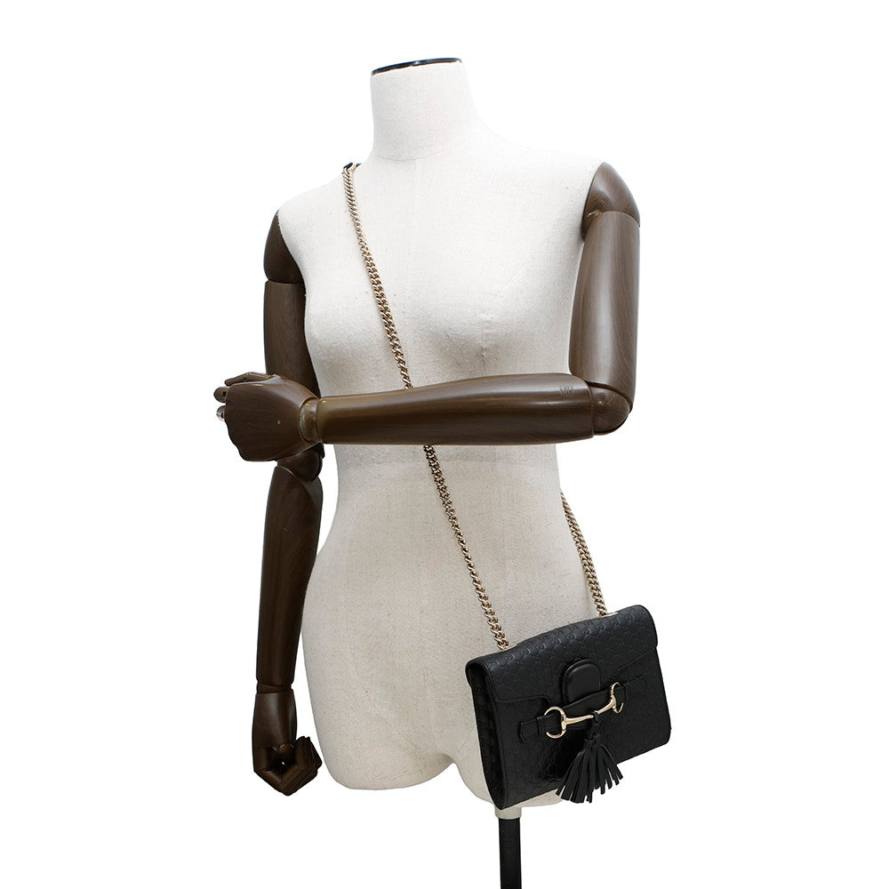 GUCCI ?Emily MicroGuccissima Chainshoulder Bag Black449636 Leather