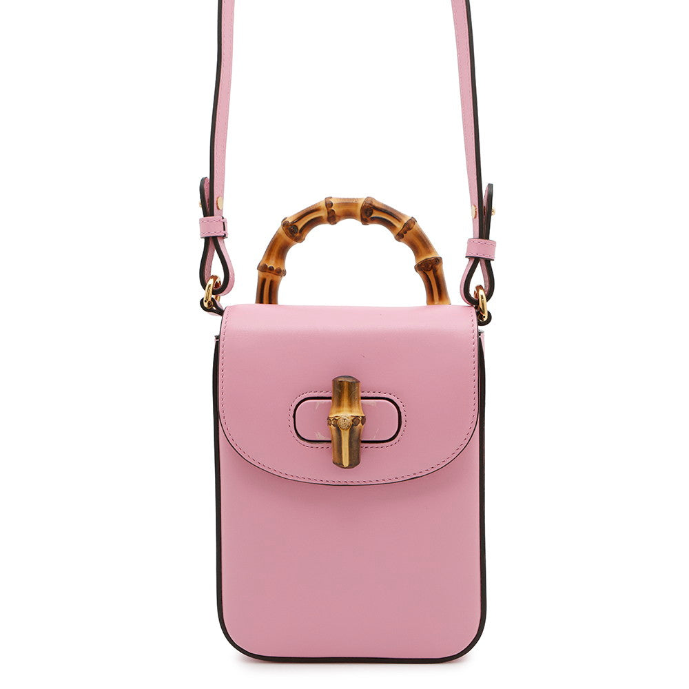 GUCCI ?3WAYShoulder Bag Pink702106 Bamboo Leather