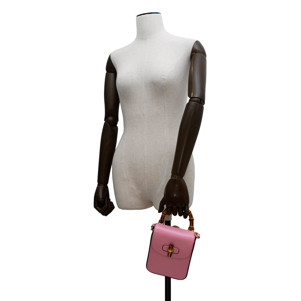GUCCI ?3WAYShoulder Bag Pink702106 Bamboo Leather